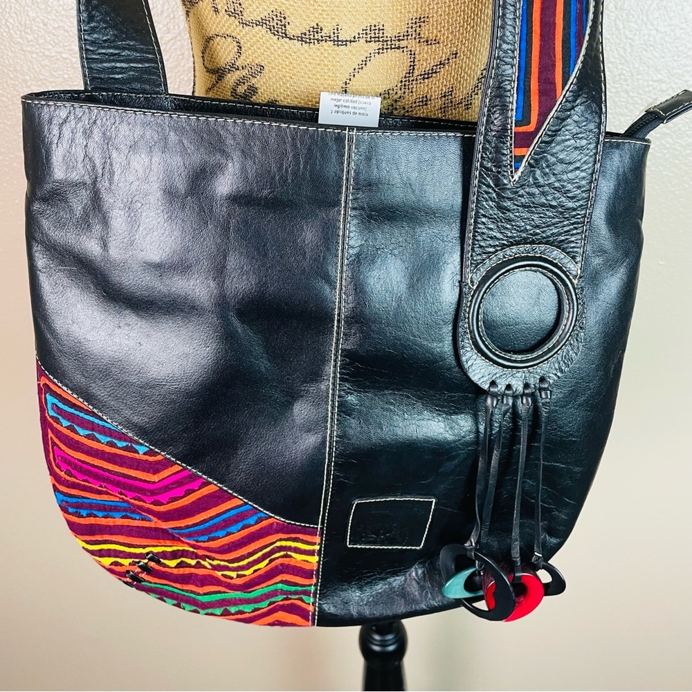 Patchwork Aztec Navajo Colombian Serape Crossbody… - image 2